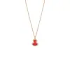 Collar Grande de Calabaza Kirin para Mujer, Versión de Alta Gama, Calabaza Pequeña con Ágata Roja y Nácar Blanco, Chapado en Oro V con Oro Rosa de 18 Quilates, Estilo para Mujer