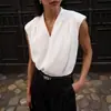 Camisa de Satén sin Mangas de Color Sólido Europea y Americana Transfronteriza para Mujer Verano 2026 Nuevo Cuello en V Casual Elegante Versátil