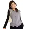 Chaleco Cárdigan de Punto con Cuello Redondo, Capa de Lana Cepillada, Suéter Abrigo de Punto para Mujer, Otoño, Estilo Nuevo