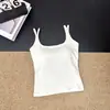 Camisola de Color Sólido sin Mangas con Doble Tirante Básica Sencilla Ajustada Prenda Interior Elástica Cómoda Ropa Exterior para el Día a Día 3585