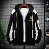 Conjunto de Moletom com Capuz e Cardigan para Homens, Jaqueta Fina Tendência Estilosa Nova para Primavera e Outono para Adolescentes, Conjunto Completo Casual para Estudantes do Sexo Masculino