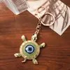 Chaveiro de Tartaruga Olho de Diabo Estilo Retro Americano Pingente Criativo para Bolsa de Diamante Acessórios para Chaveiro de Carro