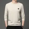 Camiseta de Manga Larga para Hombres de Mediana Edad y Mayores 2026 Verano Nuevo Estilo Cuello Redondo Versátil Holgada Casual Camiseta Tops para Hombres