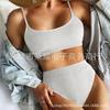 Glory Swimwear Comercio Exterior Nuevo Bikini Sexy Tela de Ola Color Sólido Traje de Baño Dividido para Mujeres 2023bikini