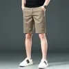 Nuevos Shorts Casuales para Hombre 2025, Corte Delgado, Pierna Recta, Transpirables, Business Casual, Color Caqui, Pantalones de Largo Medio para Verano