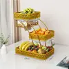 Bandeja de Frutas Sala de Estar Mesa de Café Hogar Frutero Multicapa Estante de Almacenamiento de Frutas Bandeja de Almacenamiento de Snacks Cesta de Frutas de Lujo Ligero