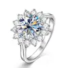 Anillo de Lujo Deslumbrante con Diamantes Chapado en Oro de 14K, Anillo Elegante para Mujer, Accesorios de Joyería de Alta Gama, Venta al por Mayor Transfronteriza