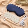 Antifaz para ojos de seda de imitación con calentamiento de ajenjo, USB ajustable, compresa caliente, antifaz para ojos con tres niveles de calentamiento, protección para ojos, para dormir y para sombrear