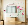 Fabricantes de pegatinas de pared nuevas al por mayor, pegatinas de pared decorativas impermeables extraíbles con diseño de flores de acuarela rosa para dormitorio y sala de estar SK9201