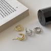 Fan Zhiqiao Plata de Ley 925 Estilo K Estilo Coreano Ins Normcore Cuadrado Diamante Pendientes Hebillas de Oreja Pendientes de Plata para Mujeres