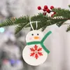 Adornos navideños colgantes no tejidos, decoración de árbol de Navidad, colgante de dibujos animados de anciano alce, muleta, colgante navideño
