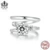 Avale Moissanita Brillante Clip Doble para Hueso de la Oreja Lujo Accesible Individual Plata Esterlina Simple S925 Versátiles Aretes y Clips para la Oreja para Mujer