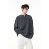 2026 Verano Nuevo Camiseta de Manga Larga con Cuello Henley de Estilo Coreano de Moda para Hombre, Camiseta de Moda de Gama Alta