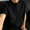 Camiseta de Manga Corta para Hombre, Color Sólido, Casual Simple, Holgada, Versátil, Moderna, Moda de Verano, Cuello Redondo, Jersey