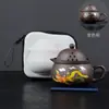 Tetera Púrpura Portátil con Una Tetera y Una Taza, Cambia de Color al Calentarse, Separación de Té y Agua, Taza de Preparación Rápida de Gran Capacidad, Juego de Té