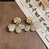 Novos brincos de franja de resina com agulha de prata estilo chinês, luxo leve, moda de alta qualidade, brincos vintage, nicho, simples e acessórios de ouvido únicos
