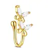 Ornamentos de Nariz de Moda Criativa Transfronteiriços Europeus e Americanos Sem Perfuração Anel de Nariz Falso Diamante Amor Borboleta Enrolado Manualmente Clipe de Nariz