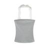Top de tubo de encaje con cuello halter para chica sexy, verano para mujer, corte ajustado, sentido del diseño interior, para llevar exterior, corto, hermoso top de espalda descubierta con tirantes