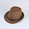 Sombrero de verano europeo y americano, protector solar, sombrero de paja jazz, sombrero de copa para hombre, sombrero de paja para exteriores, estilo británico, sombrero de estudiante
