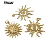 Wt-P2080 Moda Europea y Americana Texturizado Brillante Forma de Sol Latón Colgante Pendiente Hecho a Mano Collar Producto Semi-Terminado