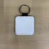 Llavero de Cuero con Transferencia Térmica Amazon Transfronterizo Colgante de Llave PU en Blanco Borde Redondeado Consumibles en Blanco para DIY