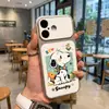 Capa de celular do Snoopy adequada para iPhone 17 Pro Max, Apple 16 Pro, 15 Pro, niche 16, couro de cordeiro