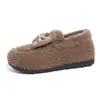 Sapatos de Algodão Peludo para Exterior Outono e Inverno Espessos e Fofos Sola Lisa Antiderrapante Pessoa Preguiçosa Venda Quente Transfronteiriça Sapatos Femininos