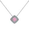 Conjunto de joias de prata 925 de luxo leve estilo japonês e coreano, colar, brincos, anel, cubo, açúcar, rosa, zircônia 8A, alto carbono, diamante, prata