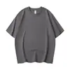 Nuevo Producto de Verano 230g Algodón Puro de Peso Pesado Marca de Moda Color Sólido Manga Corta Suelto Casual para Jóvenes Camisetas Venta al por Mayor