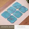 Tapete Individual de Seda Fragrante Nuvem Azul Lenta Novo Estilo Chinês Zen Mesa para Chá Seco Tapete de Mesa Toalha de Mesa Trama Nishijin de Luxo Leve