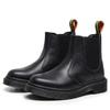 Botas Chelsea Transfronterizas 2976 para Mujer con Patrón de Lichi Piel Suave Botas de Motocicleta Botines Cortos de Cuero Europeos y Americanos Zapatos de Cuero Negro Puro para Hombre y Mujer
