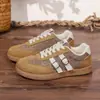 Zapatillas de tela de talla grande para comercio exterior con hebilla de cinturón, nuevas zapatillas de entrenamiento alemanas de suela plana, punta redonda, con cordones, de corte bajo, con bloques de color, para cross-border
