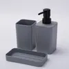 Conjunto de Banheiro 3 Peças Dispensador de Sabão de Plástico Conjunto de 3 Peças Frasco de Loção Caixa de Sabão Copo para Enxaguante Bucal