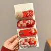 Lindo Pinza para el Cabello de Felpa Roja de Año Nuevo para Mujer, Clip para Flequillo Lateral Estilo Nuevo Otoño e Invierno 2025, Pinza de Pelo Bb para Niños, Accesorio para el Cabello