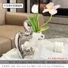 Atacado Nórdico Desktop Cor Sólida Figura Retrato Vaso Cerâmico Arranjo de Flores para Casa Sala de Estar Criativo Simples Garrafa Decorativa