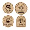 Pegatinas personalizadas para café, etiquetas adhesivas de papel kraft de forma irregular, pegatinas de sellado vintage, impresión de logotipos para panaderías y tiendas de té de leche
