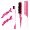 Peine de Peluquería Antiestático para Peinado Esponjoso Placa de Maquillaje para Mujer Punta de Aguja de Acero Cola Puntiaguda Resaltador Pincel para Cejas Multifuncional Universal