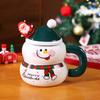 Dropshipping Caneca Cerâmica Criativa de Presente de Natal com Tampa e Colher Caneca de Grande Capacidade Caneca de Natal Desenhada Presente