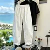 Pantalones Casuales Rectos Sueltos Nuevos de Verano para Hombre Pantalones Largos de Algodón Lino Estilo Yamamoto Estilo Old Money Pantalones con un Toque de Lujo
