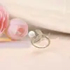 Anillo Abierto de Moda Simple Personalizado Celebridad de Internet ins Trendy Perla Diamante Cola de Pez Anillo Ajustable para Mujer