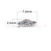 Alas de Ángel F136 Aleación de Titanio Incrustadas con Circonita 5A Alas Pendientes Dobles para Piercing Oreja Hueso de la Oreja Clavos Titanio G23 Joyería para Piercing