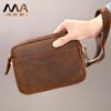 Malun mão Crossbody Small Bag Masculino europeu e americano Bolsa de ombro retro Crazy Horse Leather Masculino couro genuíno impermeável bolsa de telefone móvel