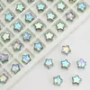 Venda Quente Transfronteiriça 8mm Galvanizado Estrela de Cinco Pontas Contas de Vidro Pingente de Cristal DIY Acessórios de Cabelo Colar Pulseira Materiais e Acessórios