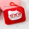 Monedero de Felpa Lindo de Dibujos Animados, Estuche para Auriculares de Muñeca 3D Femenino, Bolsa Portátil con Cremallera para Guardar Monedas al por Mayor