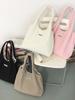 Bolso de mano de gran capacidad para mujer, nuevo estilo 2024, estilo casual, bolso de mujer a rayas, estilo japonés, bolso de hombro sencillo, bolso de tela informal.