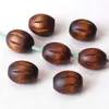 Colgante de Bolsa con Cuentas de Madera Color Cacahuete en Imitación de Cuero, Accesorios de Cuentas Talladas, Adorno Colgante de Cuerda Tejida, Cuentas de Melón, Cuentas Sueltas Enfiladas, Cuentas Puntiagudas