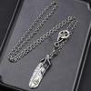 Pluma de garra de águila plata de ley S999 mismo collar estilo Takahashi Wu Lang cadena de suéter taichorn collar largo para hombres y mujeres