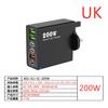 Nuevo modelo privado 200W cargador multipuerto 3USB 3PD teléfono móvil seis en uno cabezal de carga rápida 5V2.4A regulaciones europeas y americanas británicas