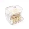 Caja de Bastoncillos de Algodón de Cristal Caja de Almacenamiento de Algodón para Maquillaje Caja de Almacenamiento para el Hogar Caja de Almacenamiento Transparente de Acrílico a Prueba de Polvo