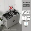 Gabinete de fregadero de acero inoxidable para cocina, fregadero integrado, gabinete de fregadero simple para el hogar, gabinete de fregadero de un o dos tazones